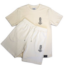 Load image into Gallery viewer, &#39;Slogan Monkeys&#39; Jogger Short and T Shirt Set - Cream
